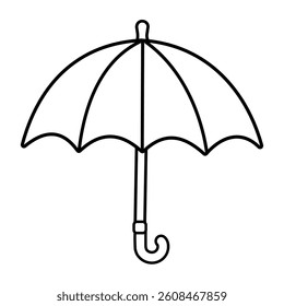 Umbrella vector illustration in black and white isolated on white background 