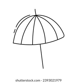 Regenschirm. Vektorgrafik im Doodle-Stil. Einzeln auf weißem Hintergrund