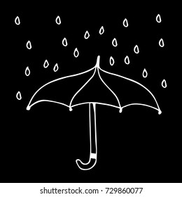 Umbrella vector illustration. Doodle style. Design icon, print, logo, symbol, decor, textile, paper.
