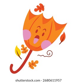 Ilustración vectorial de paraguas. Diseño minimalista plano. Ilustración editable para el Web, móvil, impresión