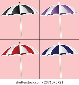 Umbrella vector illustration. Umbrella icon. Safe from rain, racy vector clipart.