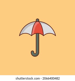 umbrella Vector illustration on a transparent background. Premium quality symbols.Vector line flat color icon for concept and graphic design.