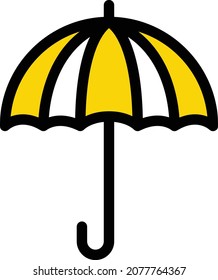 ilustración del vector paraguas sobre un fondo transparente. Símbolos de calidad premium. Icono vectorial de trazo para el concepto y diseño gráfico.