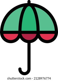 umbrella Vector illustration on a transparent background. Premium quality symbols. Stroke vector icon for concept and graphic design.