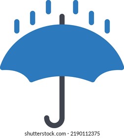ilustración del vector paraguas sobre un fondo transparente. Símbolos de calidad superior. Iconos vectoriales de glifos para diseño de conceptos y gráficos. 

