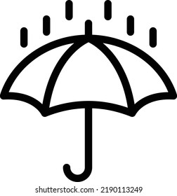 Schirm-Vektorgrafik auf transparentem Hintergrund. Hochwertige Symbole. Dünne Vektorsymbole für Konzept und Grafikdesign.