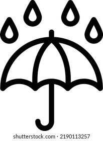 umbrella  Vector illustration on a transparent background. Premium quality symmbols. Thin line vector icons for concept and graphic design.