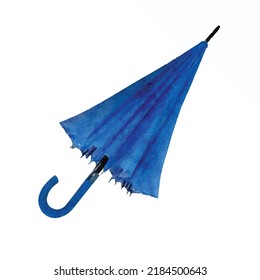 Umbrella vector illustration. Retro umbrella on white background. Autumn style clipart. Rainy day. Watercolor style. Clipart for logo, greeting card and design.