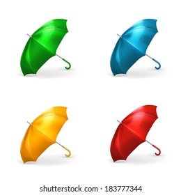 Umbrella, vector illustration set