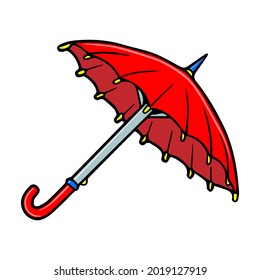 umbrella vector illustration,isolated on white background,top view