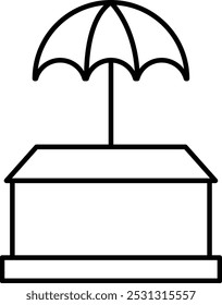 Diseño de icono de línea de Vector de paraguas