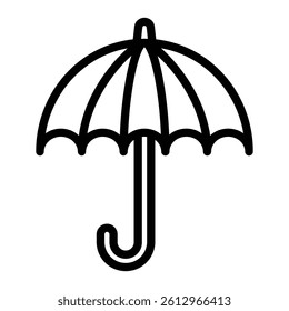 Umbrella Vector Line Icon Design