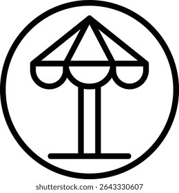 Umbrella Vector Line Icon Design