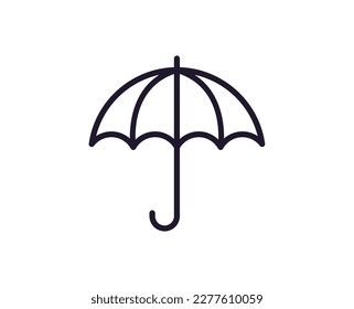 Umbrella vector line icon. Premium quality logo for web sites, design, online shops, companies, books, advertisements. Black outline pictogram isolated on white background 