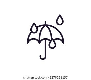 Umbrella vector line icon. Premium quality logo for web sites, design, online shops, companies, books, advertisements. Black outline pictogram isolated on white background 