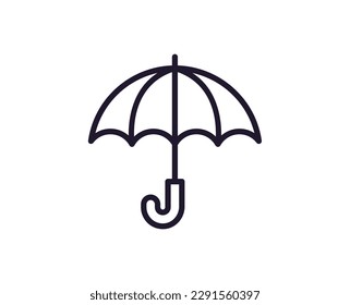 Umbrella vector line icon. Premium quality logo for web sites, design, online shops, companies, books, advertisements. Black outline pictogram isolated on white background 