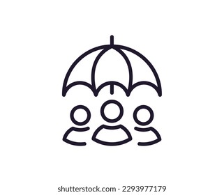 Umbrella vector line icon. Premium quality logo for web sites, design, online shops, companies, books, advertisements. Black outline pictogram isolated on white background 