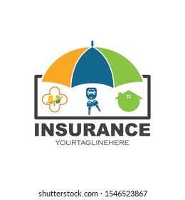 umbrella vector logo icon of insurance property design template