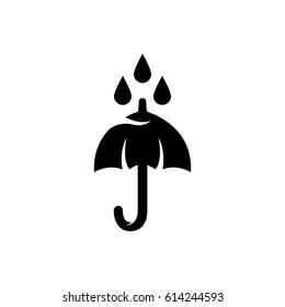 Umbrella vector logo illustration isolated sign symbol. Rain icon pictogram for web graphics