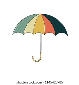 Umbrella vector objects vintage colors.