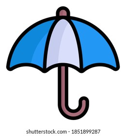 umbrella vector outline colored icon. Modern colored outline symbols. Collection of traditional elements.