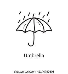 Umbrella vector Outline Icon Design illustration. Nature Symbol on White background EPS 10 File