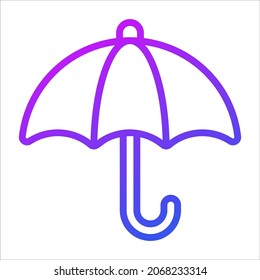 icono de contorno de vector de paraguas. Símbolos modernos de línea delgada. Colección de elementos tradicionales.