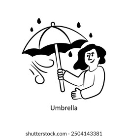 Umbrella vector outline style Design Vector Stock illustration. 