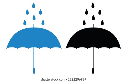 Umbrella vector with rain drops