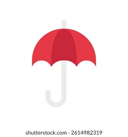 Umbrella Vector for Rainy Season and Fall Weather. Rain protection illustration, wet day accessory concept. Flat Icon