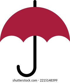 Umbrella, vector. Red umbrella on a white background.