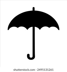 Umbrella vector silhouette on white background. Umbrella icon sign illustration design.
