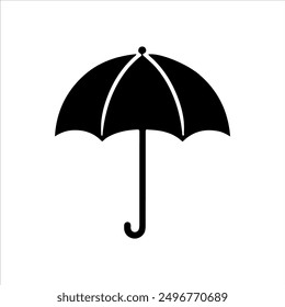 Umbrella vector silhouette on white background. Umbrella icon sign illustration design.
