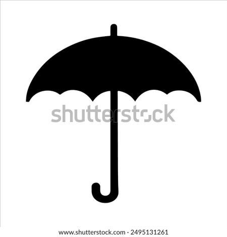 Umbrella vector silhouette on white background. Umbrella icon sign illustration design.
