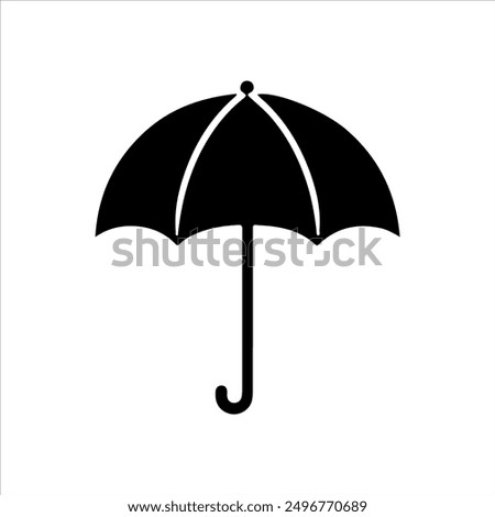 Umbrella vector silhouette on white background. Umbrella icon sign illustration design.
