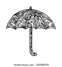 Umbrella vector single color icon isolated on white background