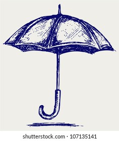 Umbrella. Vector Sketch