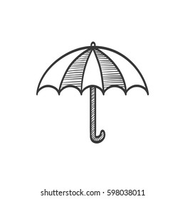 Umbrella vector sketch icon