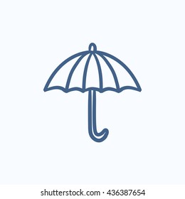 Umbrella vector sketch icon isolated on background. Hand drawn Umbrella icon. Umbrella sketch icon for infographic, website or app.