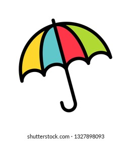 Umbrella vector, Spring season filled style icon editable stroke