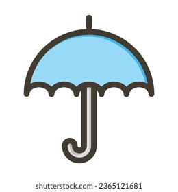 Umbrella Vector Thick Line Filled Colors Icon For Personal And Commercial Use.
