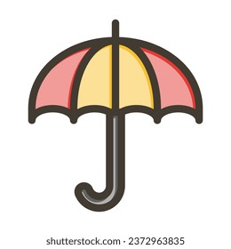Umbrella Vector Thick Line Filled Colors Icon For Personal And Commercial Use.
