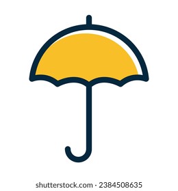 Umbrella Vector Thick Line Filled Dark Colors Icons For Personal And Commercial Use.
