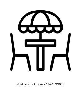 icono de línea delgada del vector del paraguas 