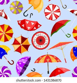 Umbrella vector umbrella-shaped rainy protection open or closed and parasol illustration set of protective cover background