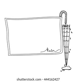 umbrella vector. white board.