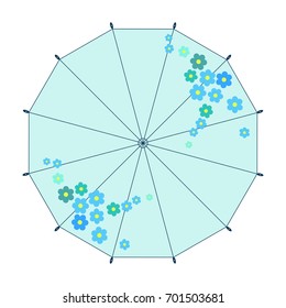 Umbrella vector,top view.