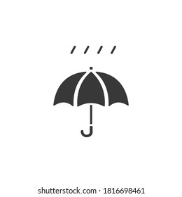 Regenschirm und sehr weicher Regen. Isolierte Ikone. Wettervektorgrafik