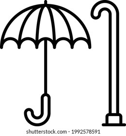 Regenschirm mit Laufsteg-Griff Concept Vectorsymbol Design, Happy Vathers Day Symbol, Dads Gift Elements Sign, Parteitag-Stockillustration