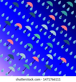 Umbrella and water drop vector background